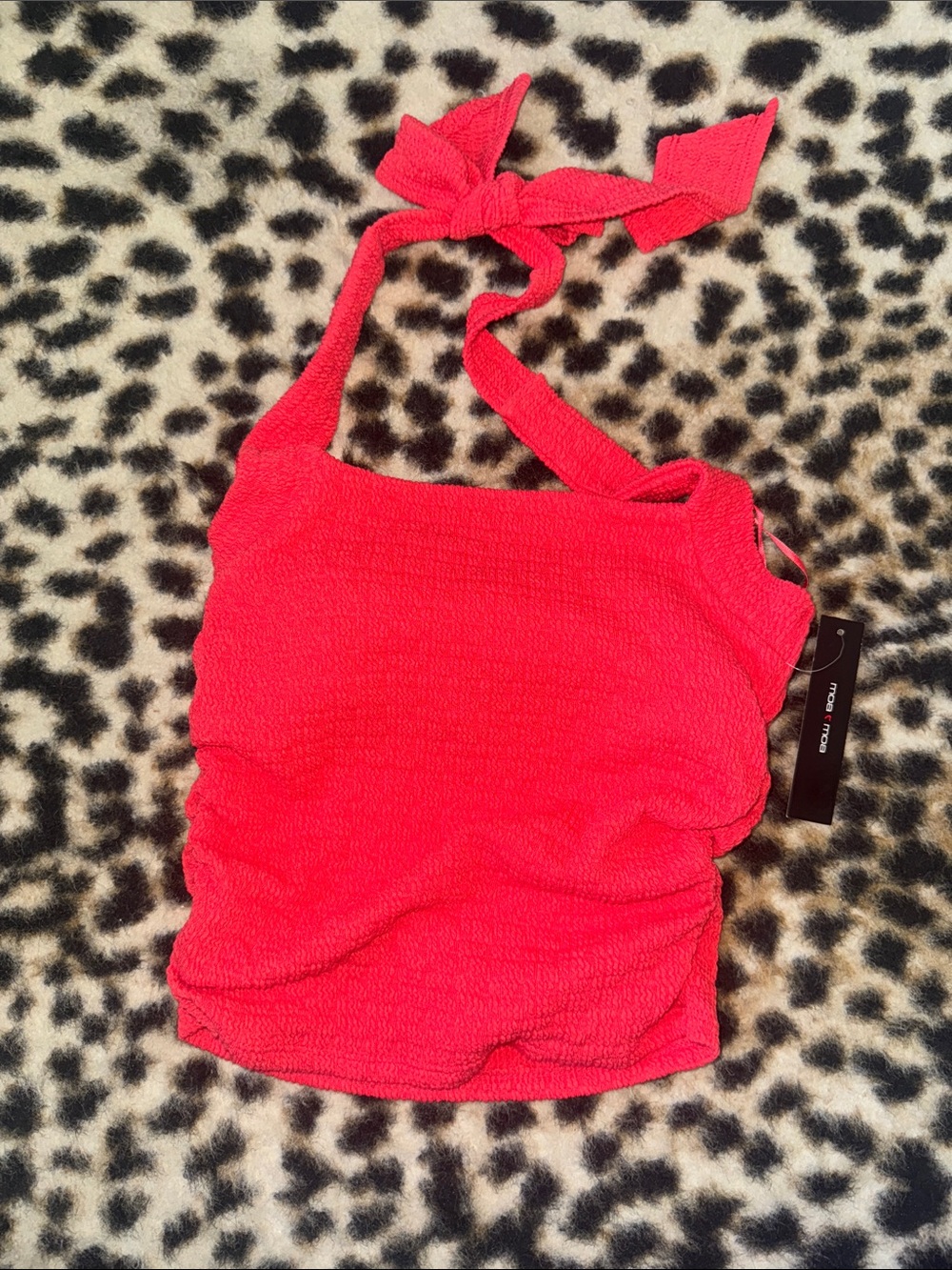 Moa Moa Bright Red Halter Tie-Back Camisole